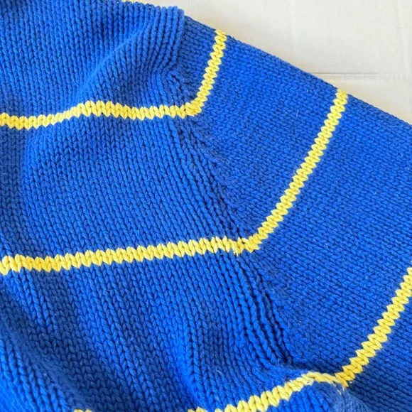 Eddie Bauer Vintage 
Cotton Crew Neck Sweater for Spring
Blue yellow stripes!
L - Picture 12 of 14